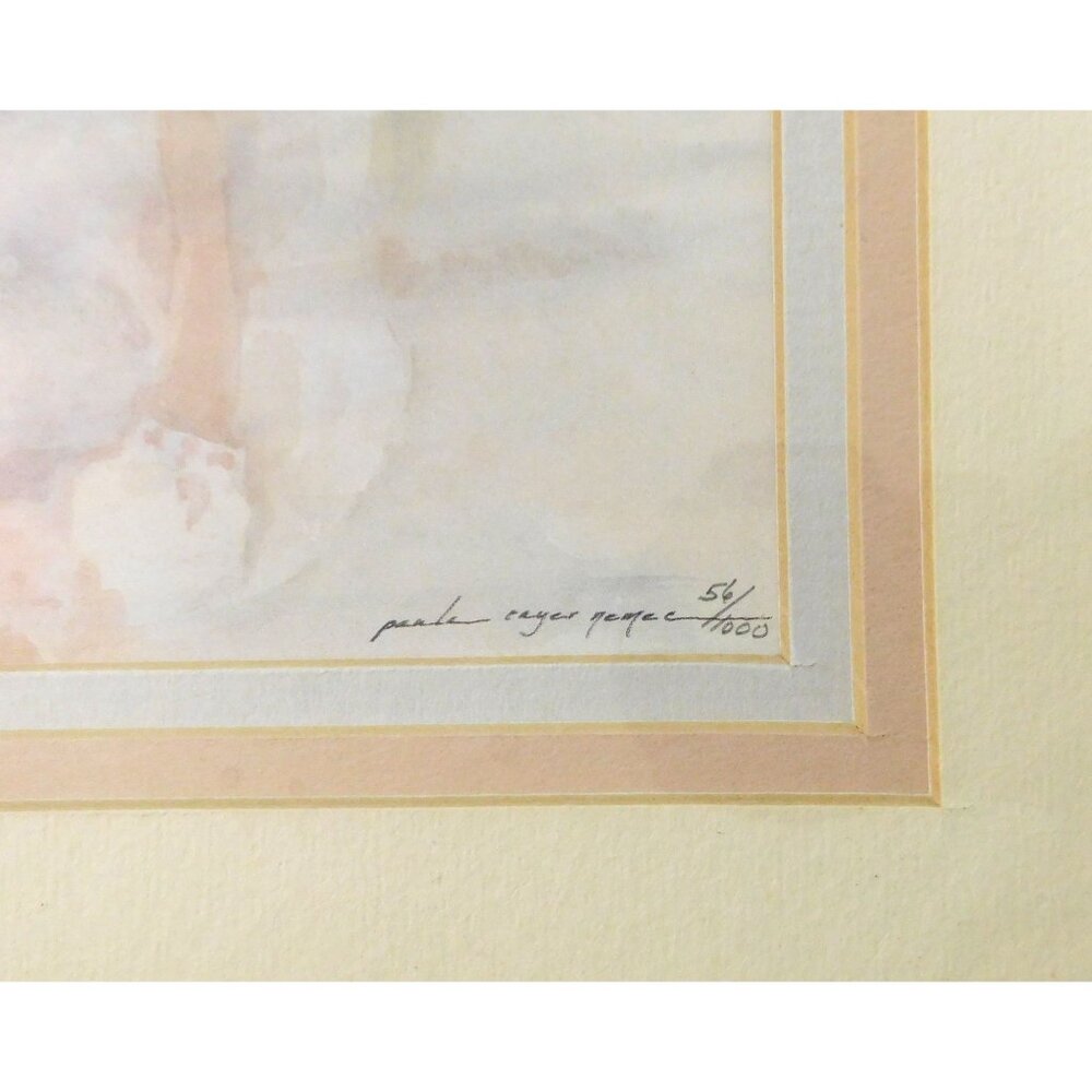 Paula Rayer Nemec Print Girl With Balloons Signed Numbered 56/1000 Gold Frame - Picture 3 of 5